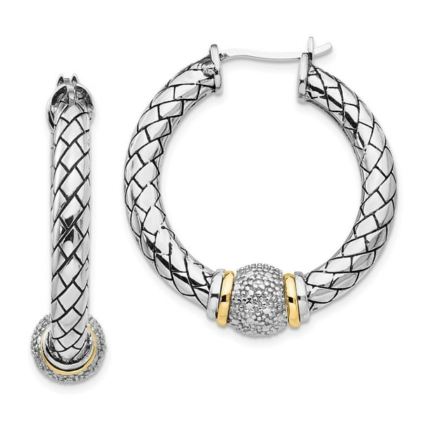 1.00 Ct Round Cut Diamond Hoop Snap Closure Earrings Solid 925 Sterling Silver 1.00 Ct Round Cut Diamond Hoop Snap Closure Earrings Solid 925 Sterling Silver
